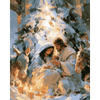Kerststal bij kaarslicht - Diamond Painting