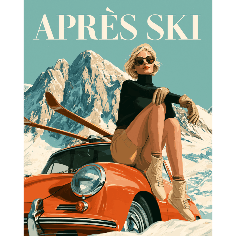 Vintage ski chic - Diamond Painting