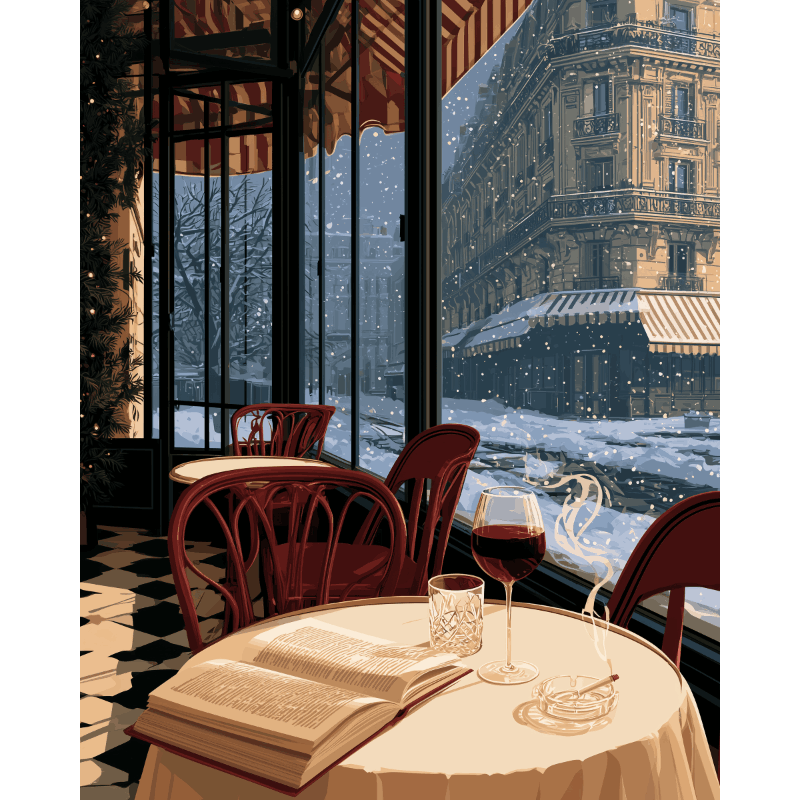 A Parisian Café Evening - Diamond Painting