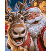 Kerstman & Rudolf selfie - Diamond Painting