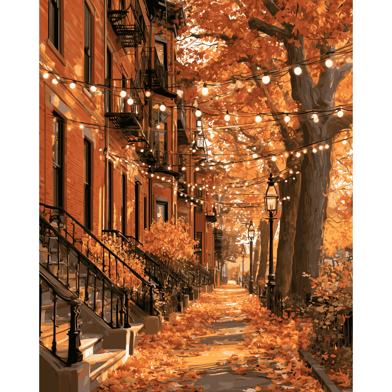 Brooklyn herfstlichten - Diamond Painting