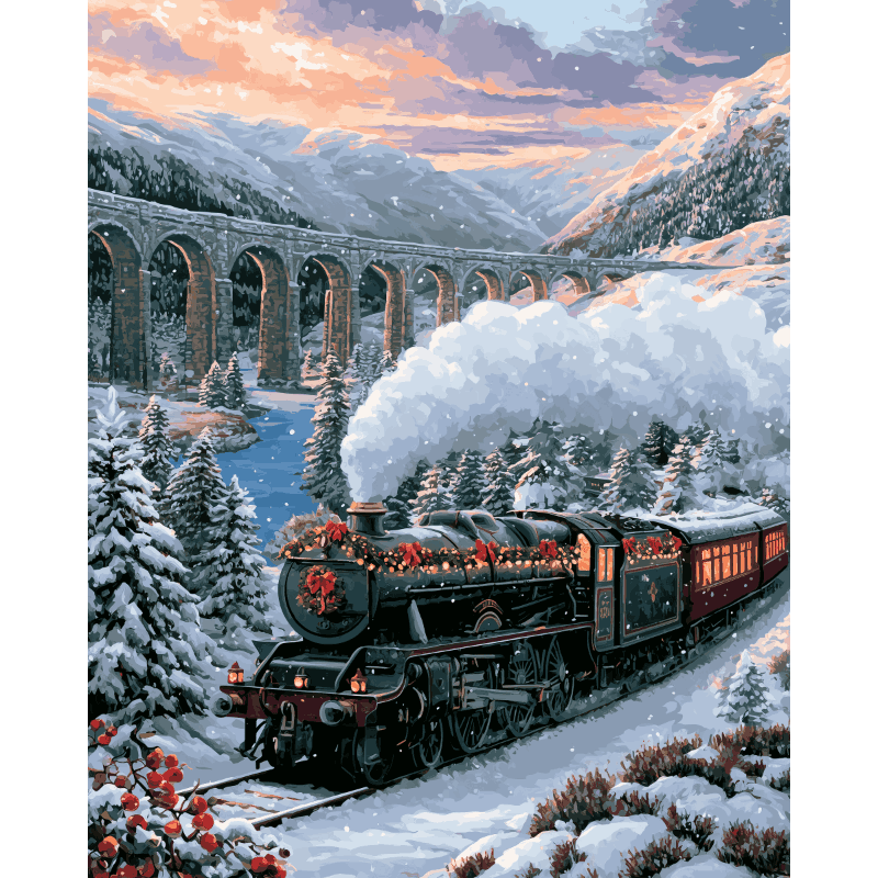 Sneeuwgebonden express - Diamond Painting
