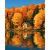 Herfst meer reflectie - Diamond Painting