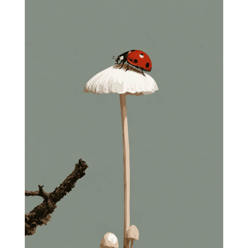 Lieveheersbeestje met paraplu - Diamond Painting
