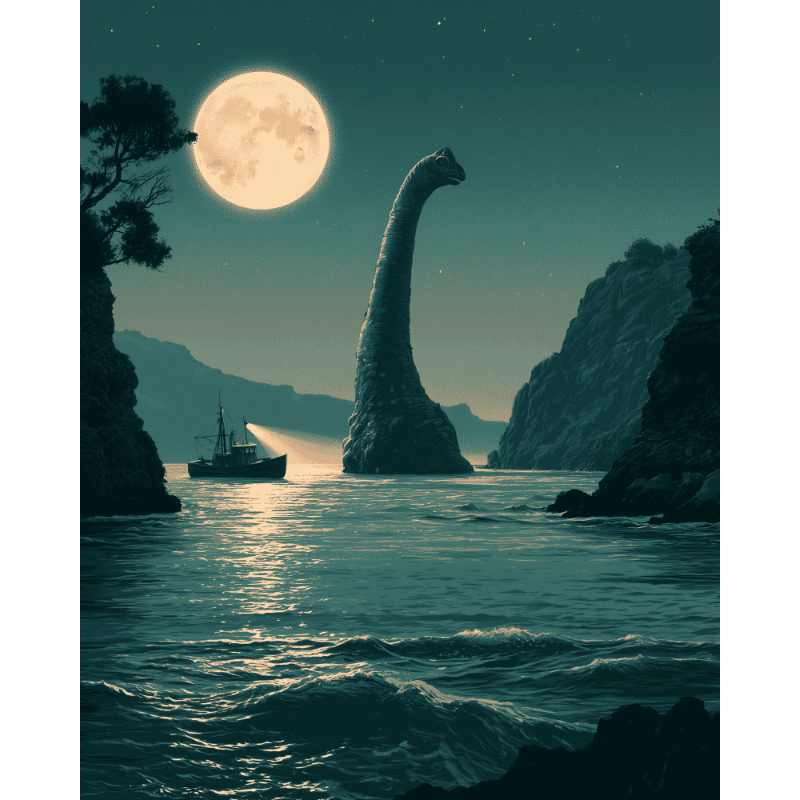 Loch Ness maanlicht - Diamond Painting