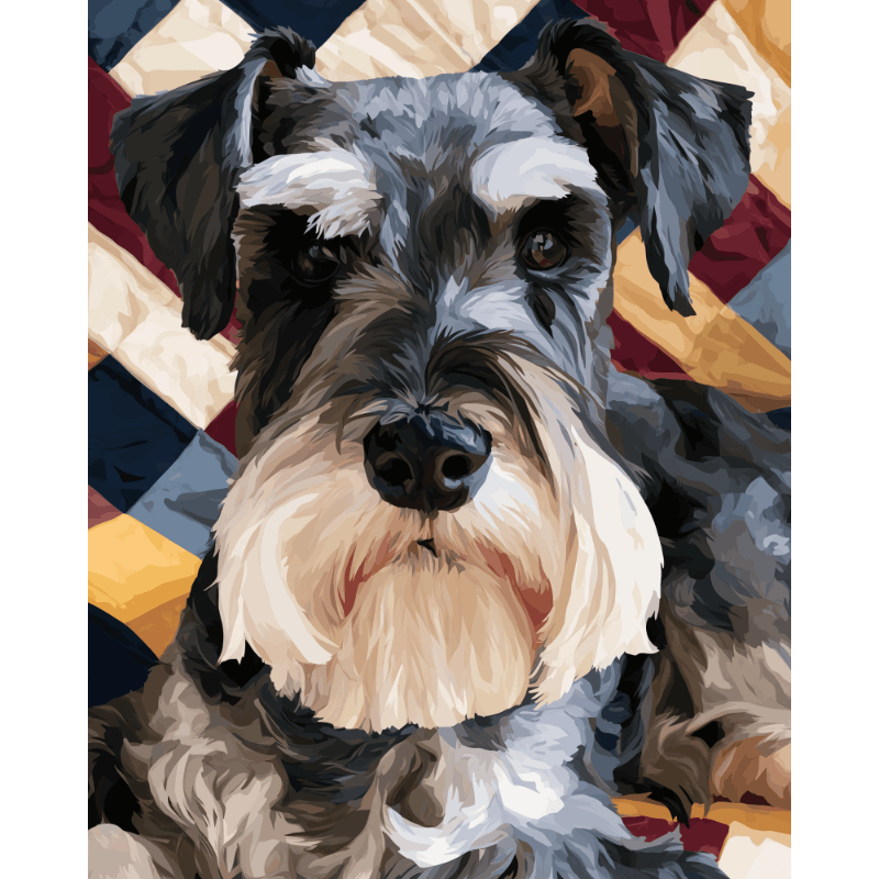 Patriottische schnauzer - Diamond Painting
