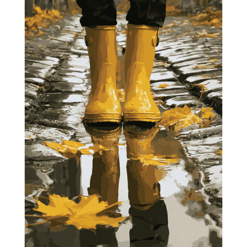 Regenlaarsjes reflectie - Diamond Painting