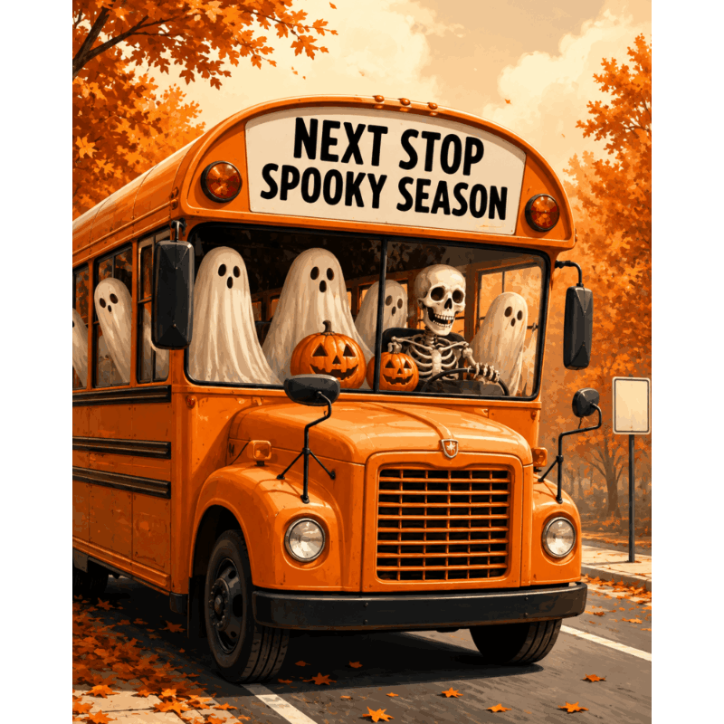 Spookseizoen bus - Diamond Painting