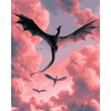 Draken bij schemering - Diamond Painting