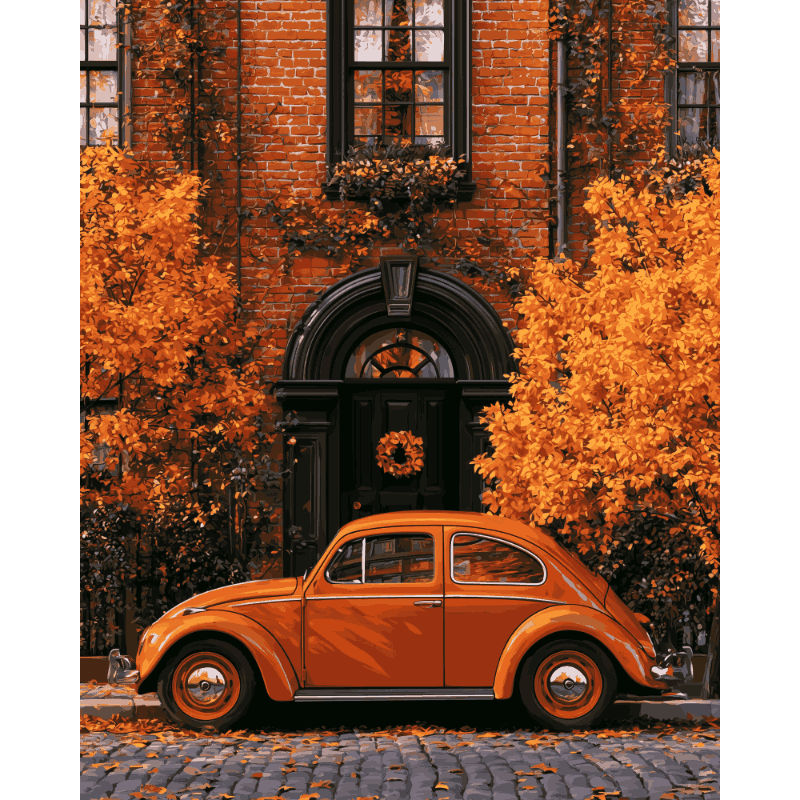 Vintage kever herfst - Diamond Painting