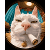 Tovenaar kat pijp - Diamond Painting