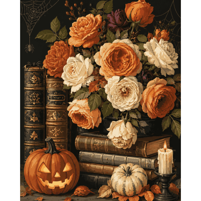 Herfst rozenboeket - Diamond Painting