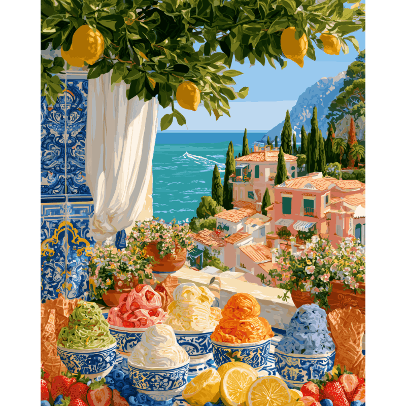 Delfts gelato kommen - Diamond Painting