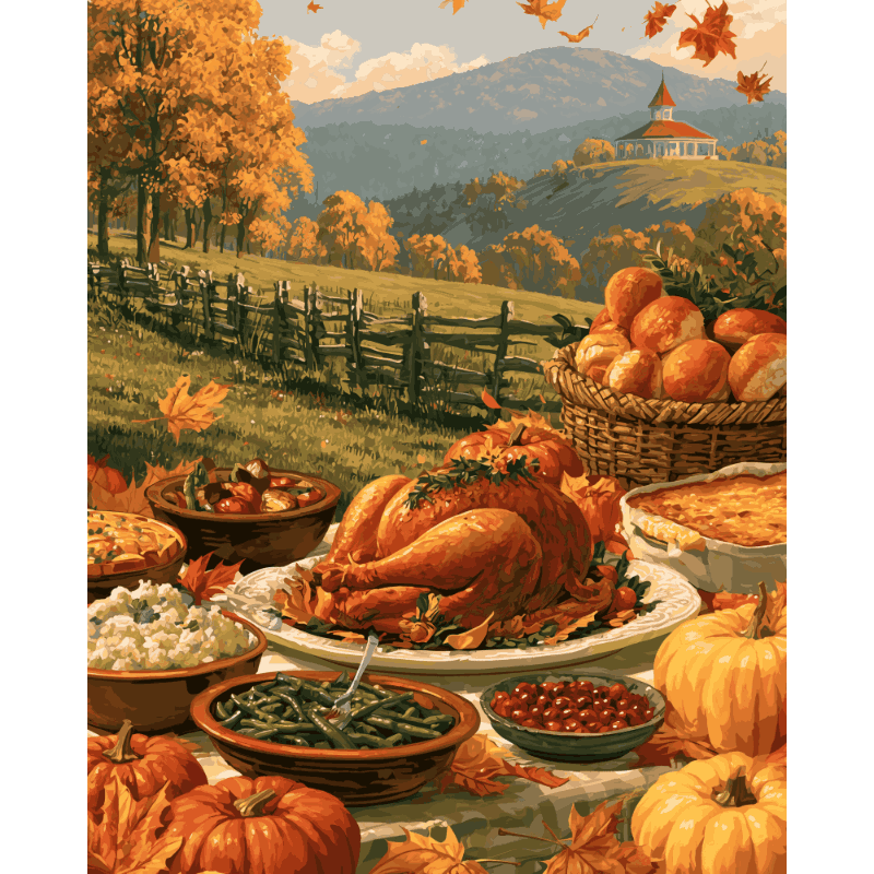 Boerderij Thanksgiving - Diamond Painting
