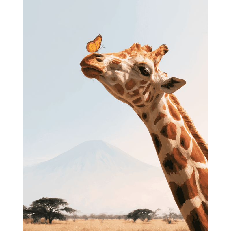 Kilimanjaro giraf - Diamond Painting