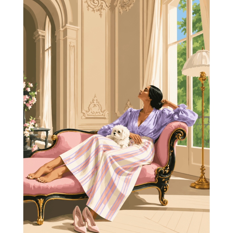 Lavendel chaise longue - Diamond Painting
