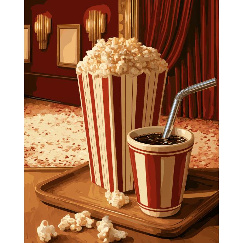 Filmavond popcorn - Diamond Painting