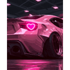 Neon hart auto - Diamond Painting