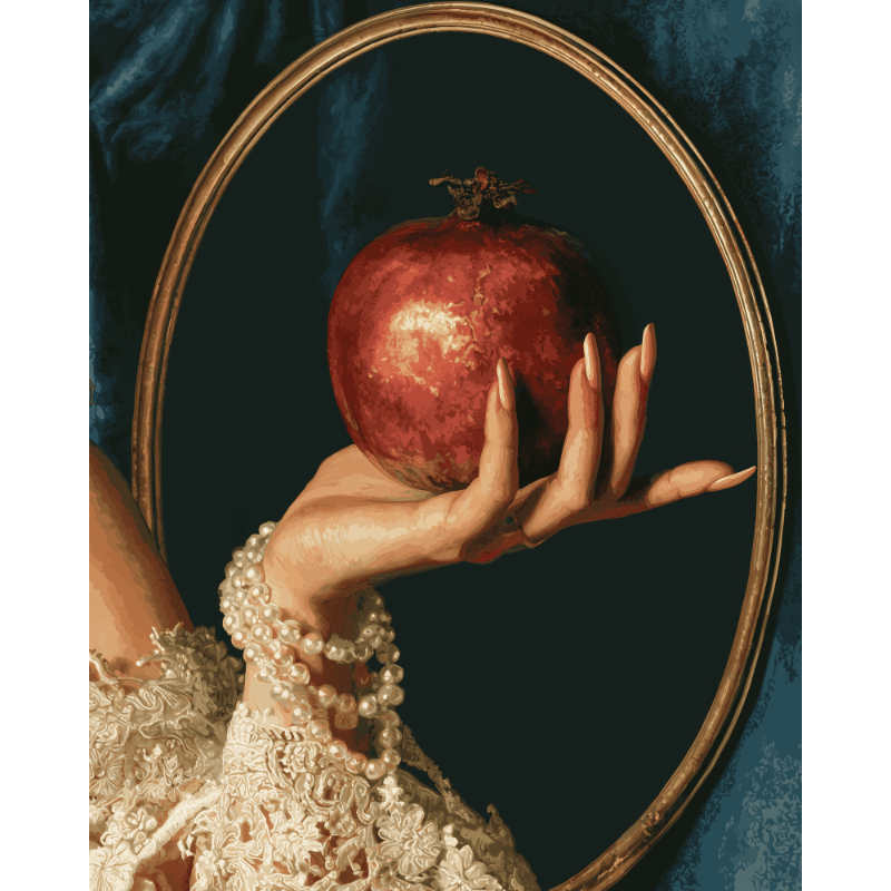 Granaatappel in de hand - Diamond Painting