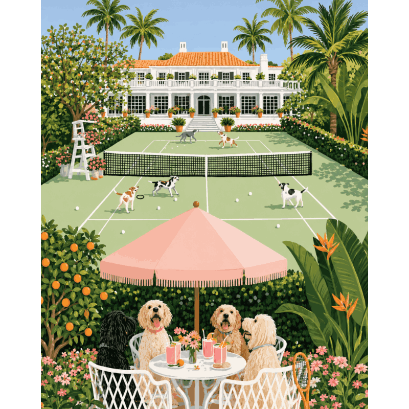 Poedel tennisclub - Diamond Painting