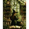 Heks brouwt toverdrank - Diamond Painting