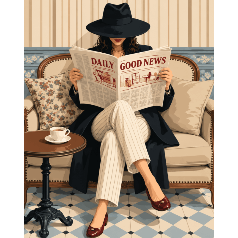 Goed nieuws lezen - Diamond Painting