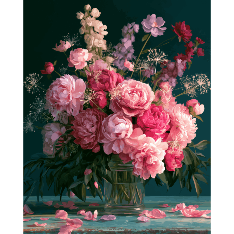 Rozenblaadjes stromen - Diamond Painting