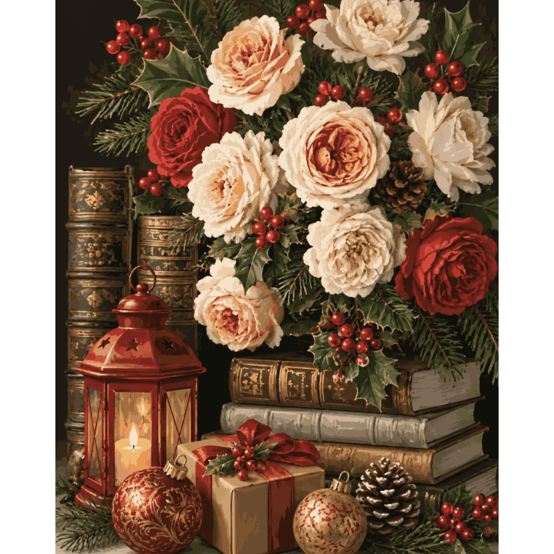 Rozen & oude boeken - Diamond Painting