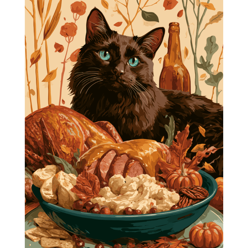 Thanksgiving kat - Diamond Painting