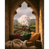 Trein door het raam - Diamond Painting