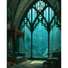 Onderwater gotische kamer - Diamond Painting
