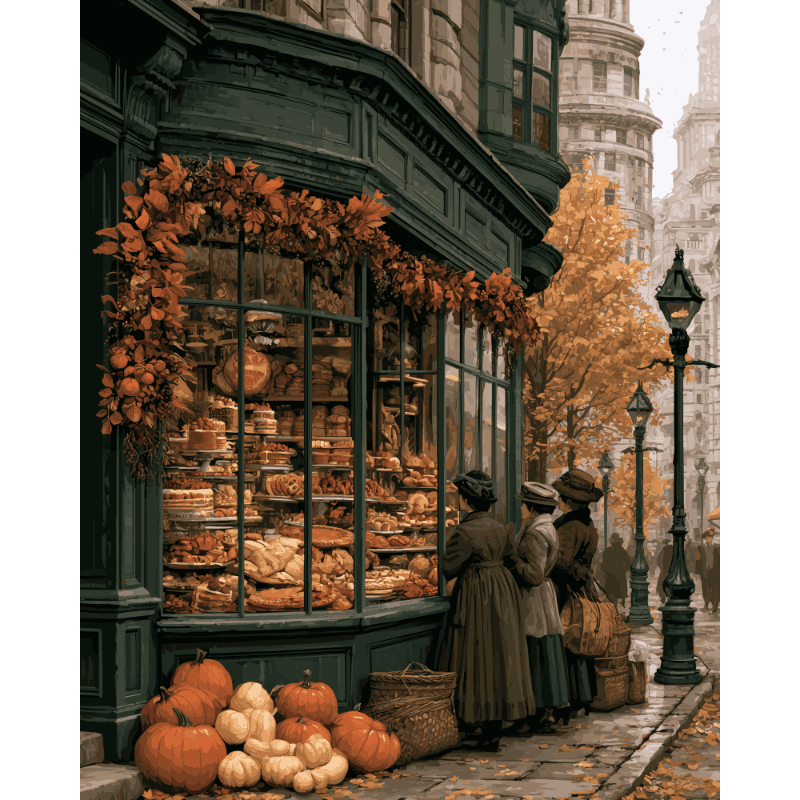 Vintage bakkerij straat - Diamond Painting