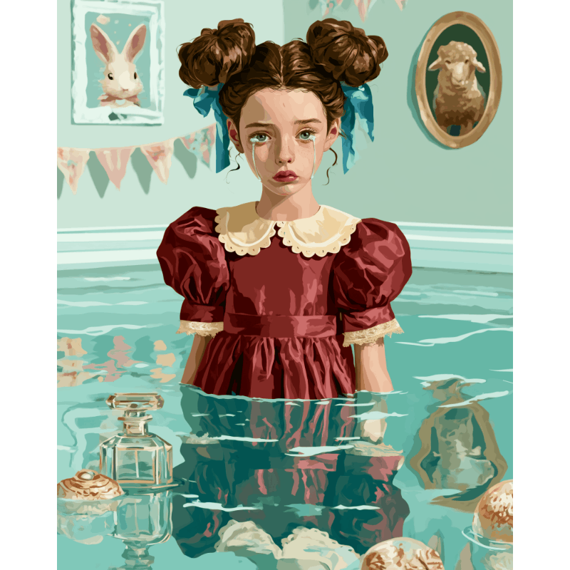 Vintage bad flesjes - Diamond Painting