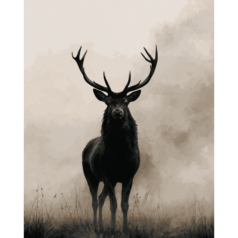 Hert in de mist - Diamond Painting