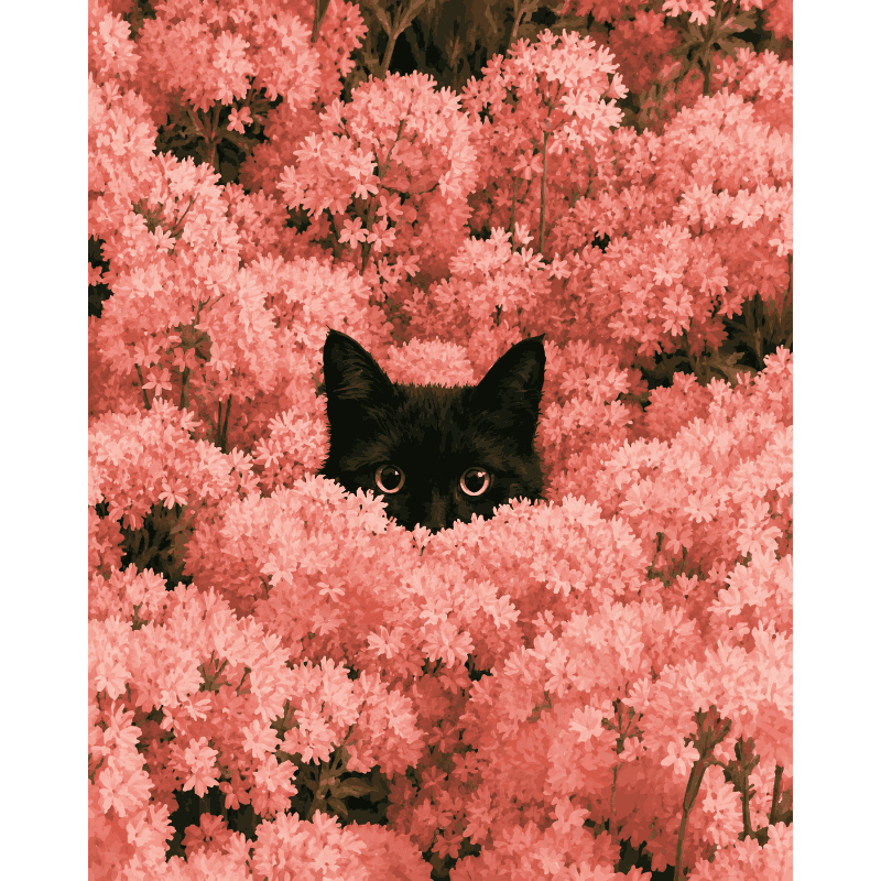 Verborgen in bloesems - Diamond Painting