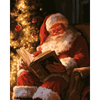 Kerstman leest rustig - Diamond Painting