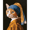 Kat met de parel - Diamond Painting