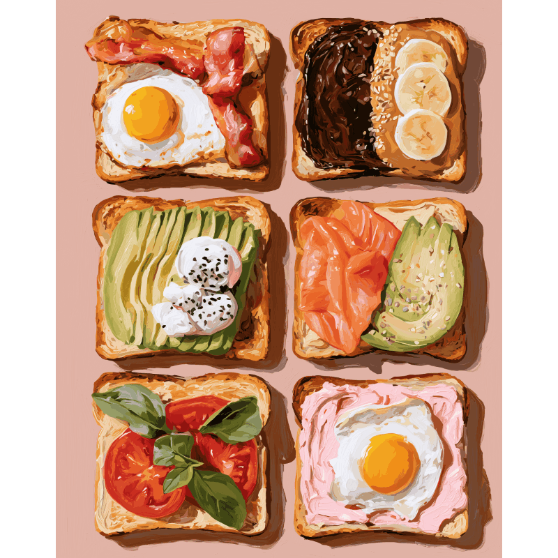 Toast op zes manieren - Diamond Painting
