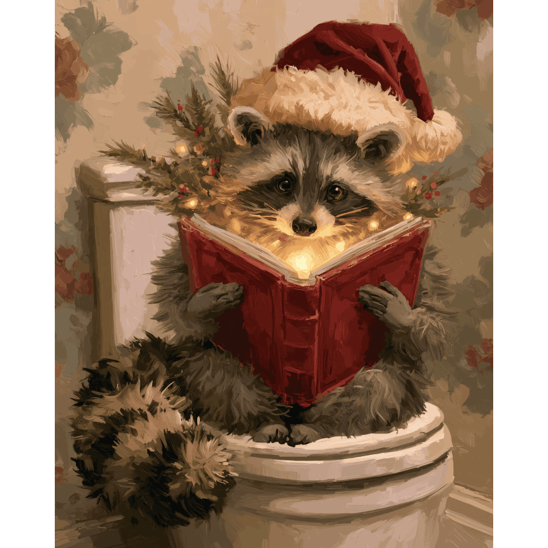 Kersttales op de troon - Diamond Painting