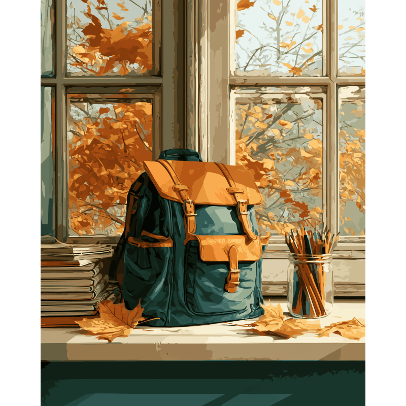 Back to school vensterbank - Diamond Painting