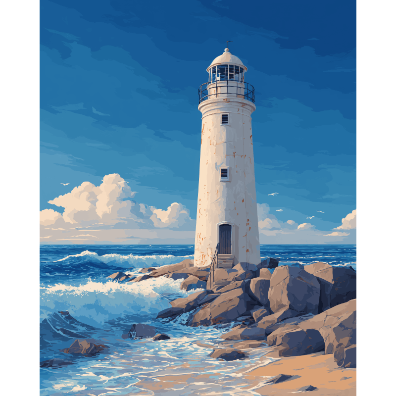Kustvuurtoren - Diamond Painting