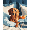 Teckel in luxe lounge - Diamond Painting