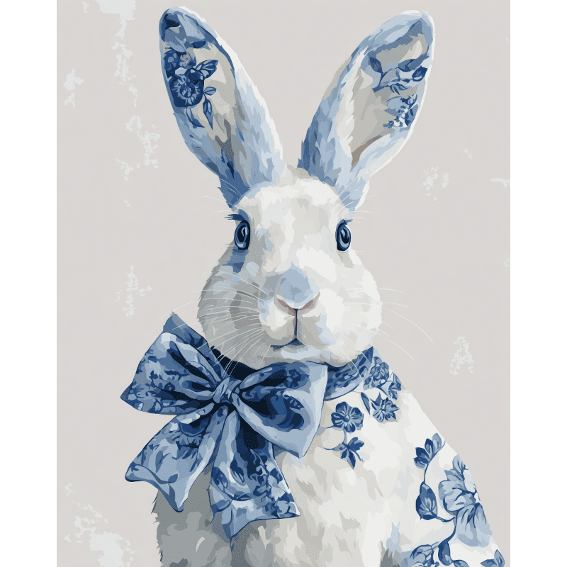 Delfts blauw konijn - Diamond Painting