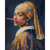 Meisje met potlood - Diamond Painting