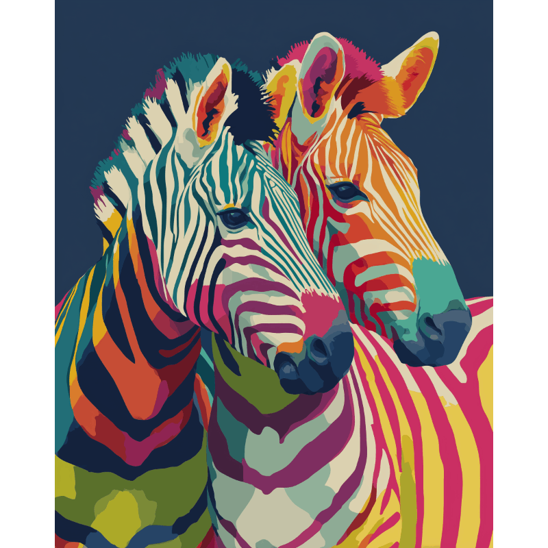 Zebra’s in kleur - Diamond Painting