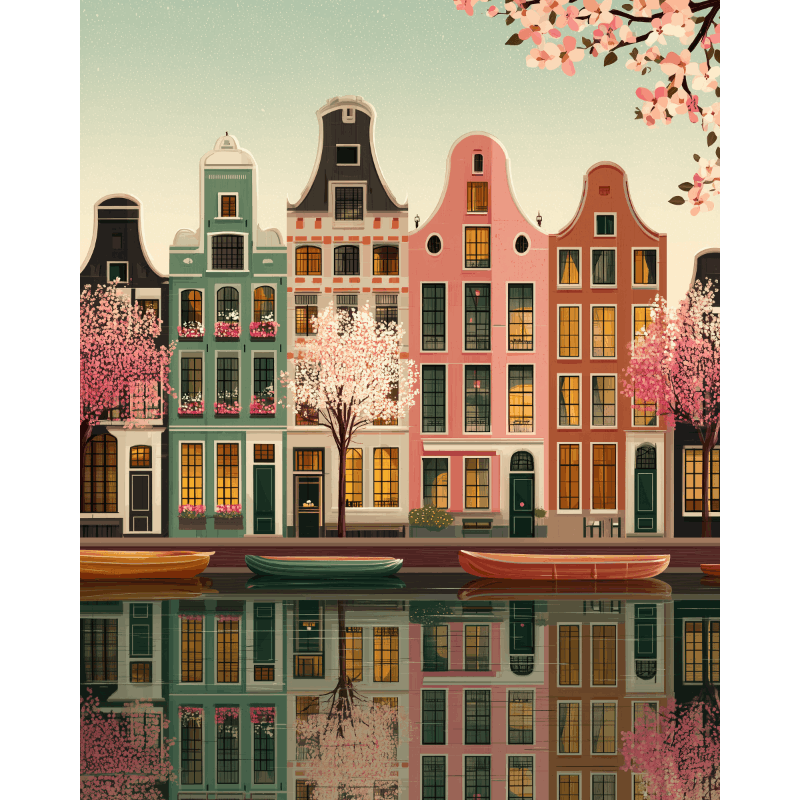 Lente in Amsterdam - Diamond Painting