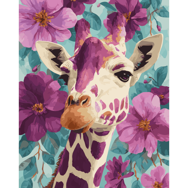 Paarse giraf - Diamond Painting