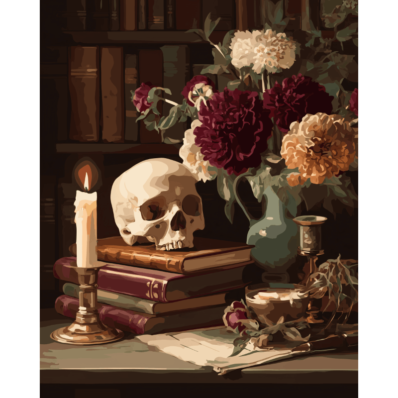 Vintage bibliotheek - Diamond Painting