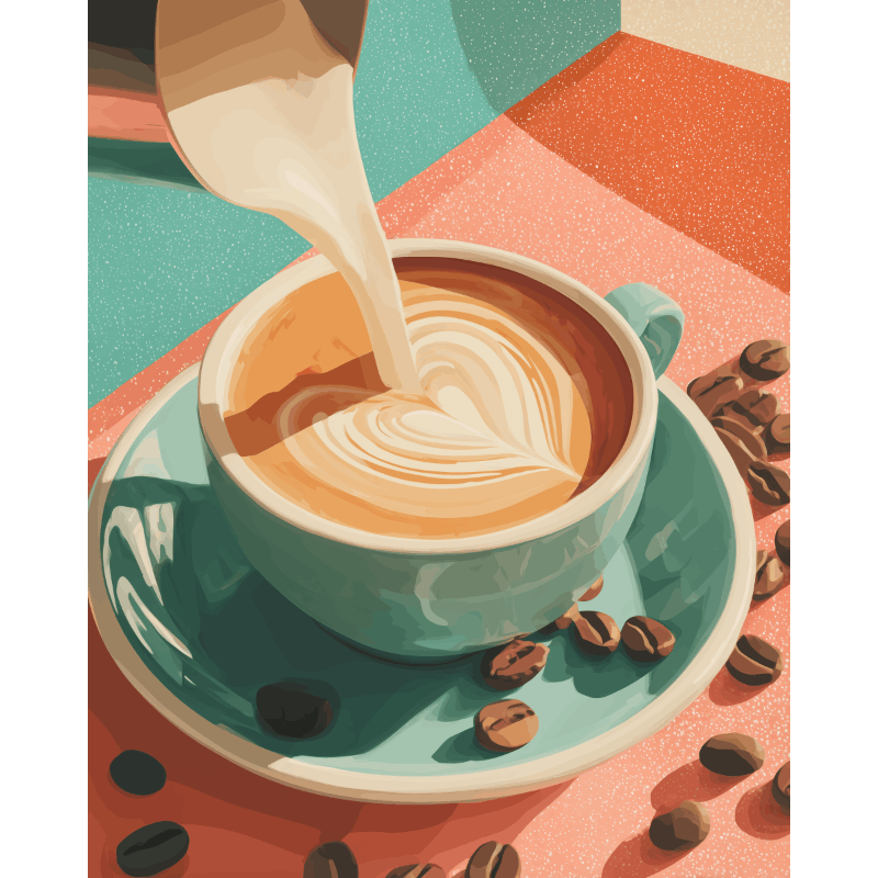 Koffie met liefde - Diamond Painting