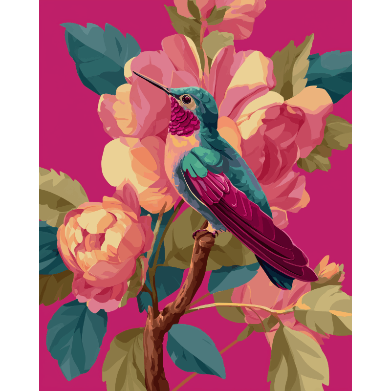 Levendige kolibrie - Diamond Painting